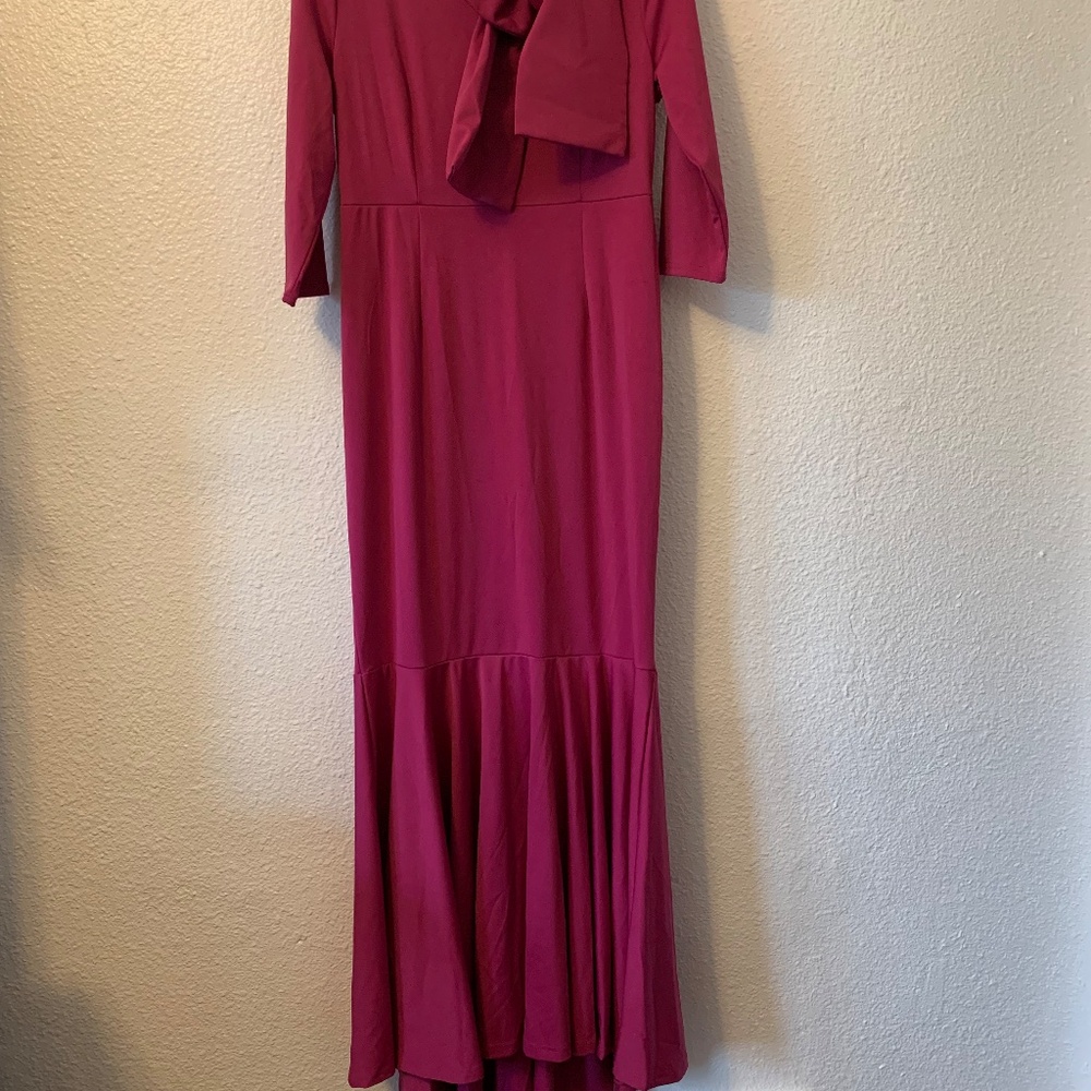 Elegant Fuchsia Statement Gown w/ Oversized Bow –… - image 2